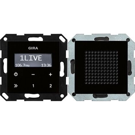 GIRA 228005 UNTERPUTZ-RADIO SISTEMA RDS 55 SCHWARZGLASOPTIK
