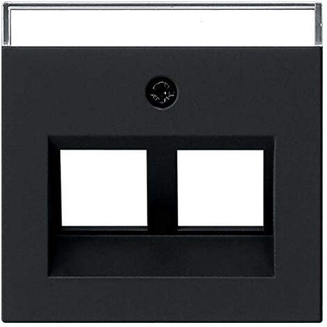 GIRA 2640005 - COPERTURA CON ANGOLO DI 30° E CAMPO DI ETICHETTATURA PER JACK MODULARE TRAGRING, SISTEMA 55, COLORE: NERO OPACO