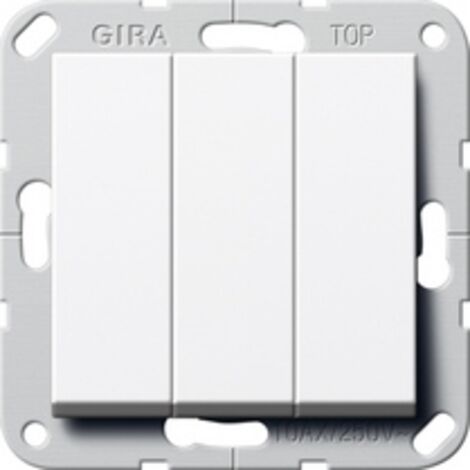 GIRA 283203 - INTERRUTTORI A BILANCIERE X 3, SISTEMA 55, COLORE: BIANCO PURO