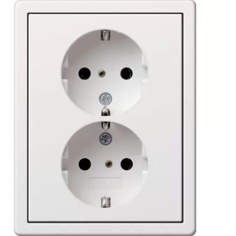 Gira 2f-SCHUKO-Steckd. + Rahmen Flächenschalter Reinweiß 0780112