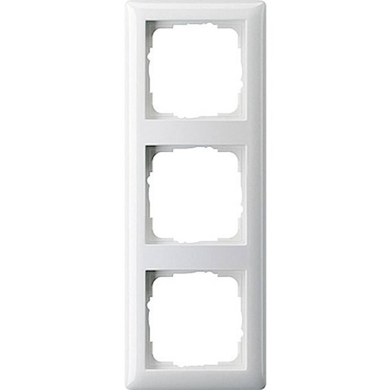 3 scomparti Telaio di copertura System 55, Standard 55 Bianco puro, Opaco 021304 - Gira