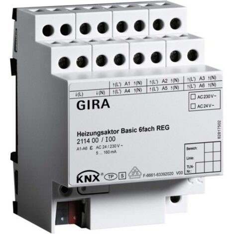Gira 4010337018414 Actionneur de chauffage KNX 6 sorties
