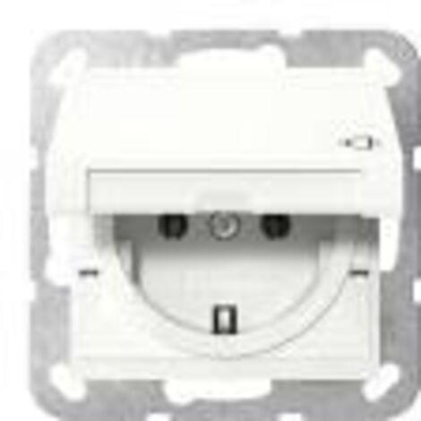 GIRA 445403 SCHUKO-STECKDOSE 16 A 250 V MIT KLAPPDECKEL SYSTEM 55, REINWEISS GL NZEND
