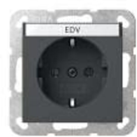 GIRA 445728 SCHUKO-STECKDOSE 16 A 250 V MIT BESCHRIFTUNGSFELD SYSTEM 55, ANTHRAZIT