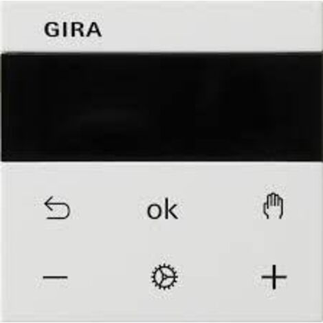GIRA 539327 SYSTEM 3000 RAUMTEMPERATURREGLER DISPLAY, SYSTEM 55, REINWEISS SEIDENMATT