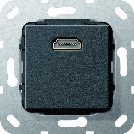 GIRA 566910 PRISE MURALE HDMI AVEC INVERSION MÂLE/FEMELLE NOIR MAT