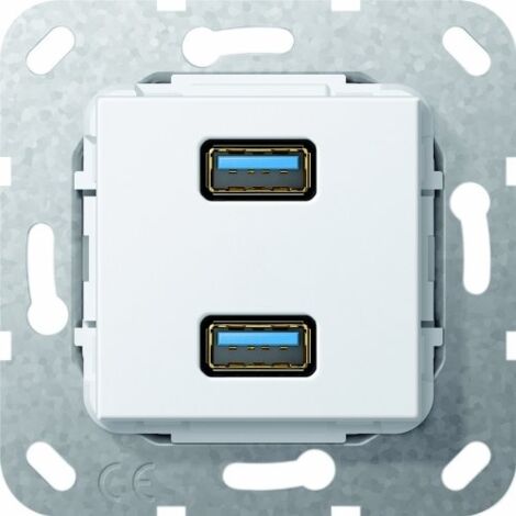GIRA 568403 - ADATTATORE A DOPPIA PRESA USB 3.0 A, COLORE: BIANCO