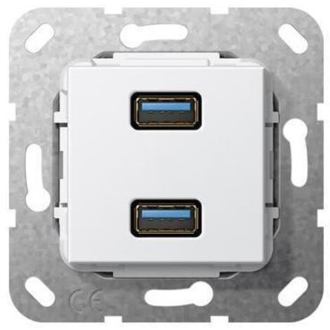 GIRA 568403 USB 3.0 A 2 FACH GENDER CHANGER EINSATZ, REINWEIß