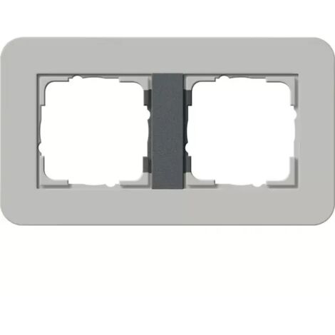 Gira Abdeckrahmen 2f Gira E3 Grau/Anthrazit [0212422], 0212 422