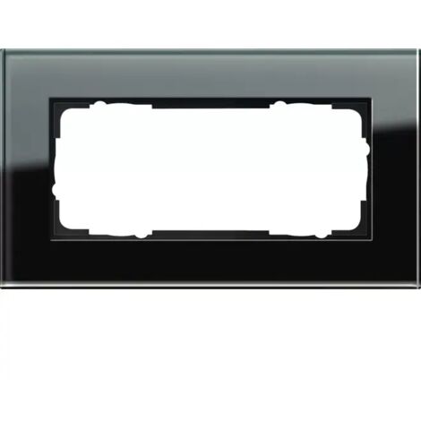 Gira Abdeckrahmen 2f.sw-glas o.Mittelsteg 100205