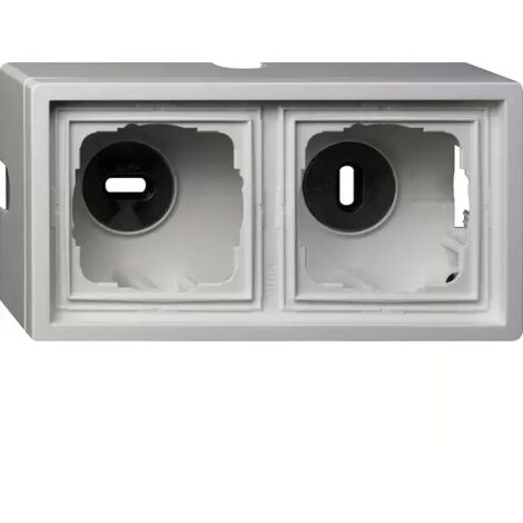 Gira AP-Gehäuse 2f + Rahmen Flächenschalter Reinweiß [0062112], 0062 112