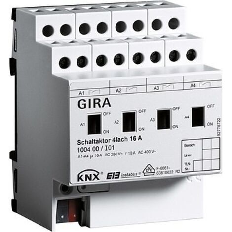 Gira Attuatore di commutazione 4f 16 A Manuale KNX REG [100400], 1004 00