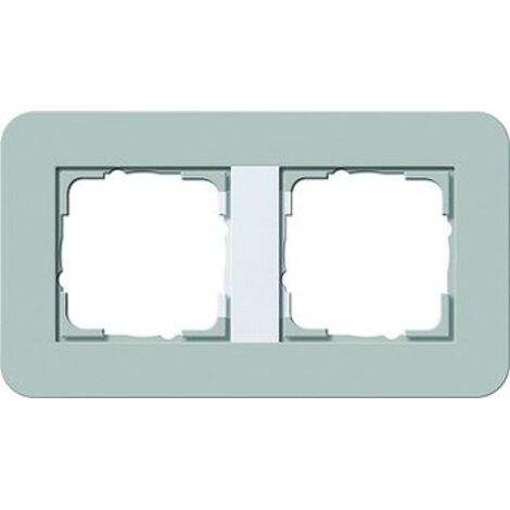Gira Cadre de recouvrement 2f Gira E3 Gris/Blanc pur [0212412], 0212 412