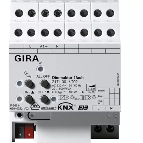 Gira Dimmaktor 1f 500 W/VA KNX REG [217100], 2171 00