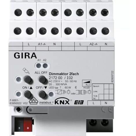Gira Dimmaktor 2f 2 x 300 W/VA KNX REG 217200