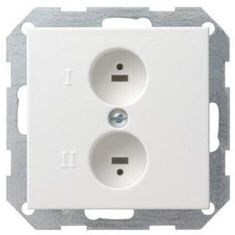 Gira Einsatz LS 2-fach reinweiß glänzend System 55 040203 Krallen/Schraubbef