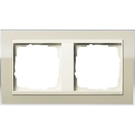 GIRA EVENT 0212771 - MASCHERINA DI COPERTURA, PER 2 MODULI CENTRALI, COLORE: MARRONE CHIARO, CORNICE: BIANCO CREMA