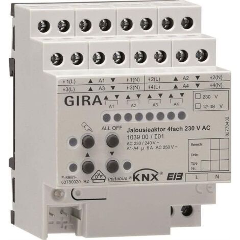 GIRA Jalousieaktor 4fach REG KNX/EIB 230V AC 103900 (103900)