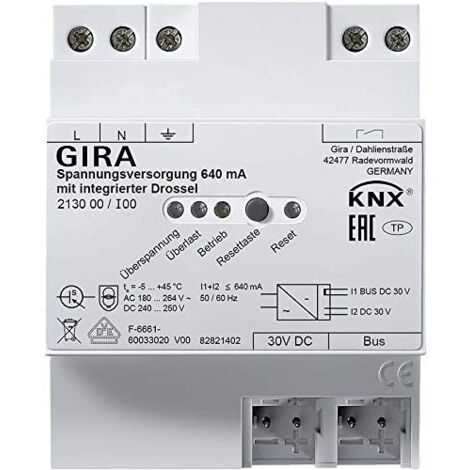 GIRA KNX DE TENSION D'ALIMENTATION 640 MA DROSSEL REG 213000