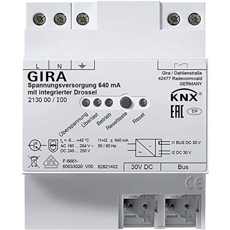 GIRA KNX DE TENSION D'ALIMENTATION 640 MA DROSSEL REG 213000