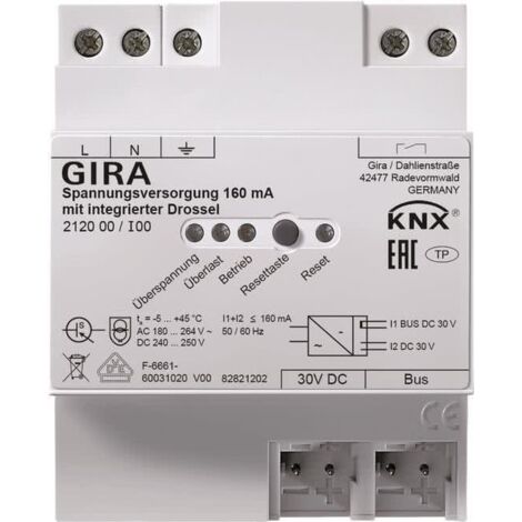 Gira KNX-Spannungsversorgung 160mA Drossel REG 212000 (212000)