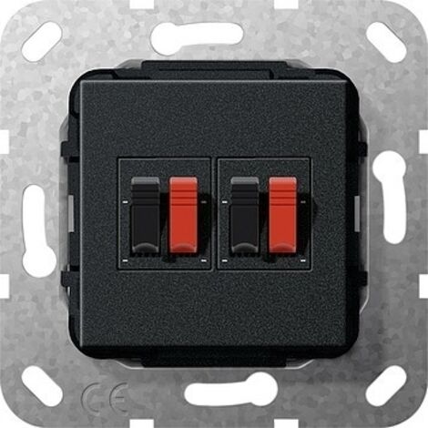 Gira Lautsprecheranschluss 2f Einsatz Schwarz m [569310], 5693 10
