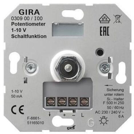 Gira Lichtregel-Potentiometer UP 6A 230V Einsatz 030900 Dreh/Druckkn 50mA
