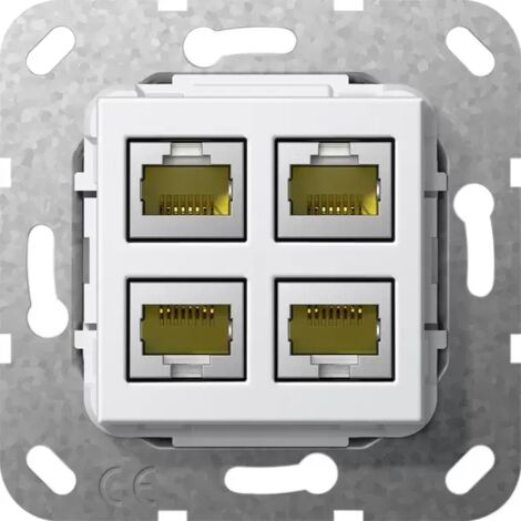 Gira MJ RJ45 Cat.6A 10 Gbit 4f Einsatz Reinweiß [569903], 5699 03