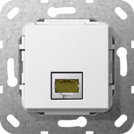 Gira MJ RJ45 Cat.6A 10 Gbit Einsatz Reinweiß 569603