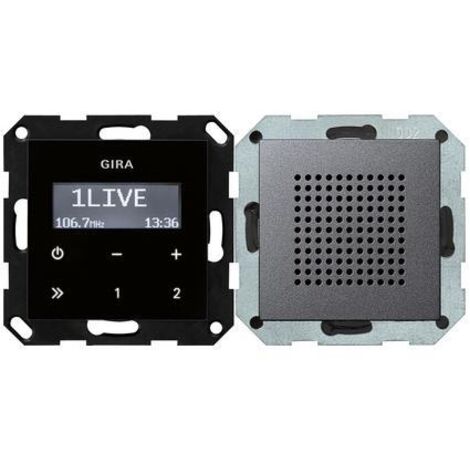 Gira Orologio Radio Digitale Anthracite Compatto Design