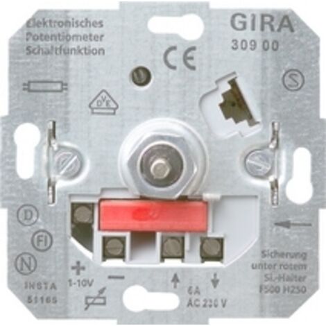 Gira Potentiomètre Commande 1 - 10 V Fonction de commutation Insert [030900], 0309 00