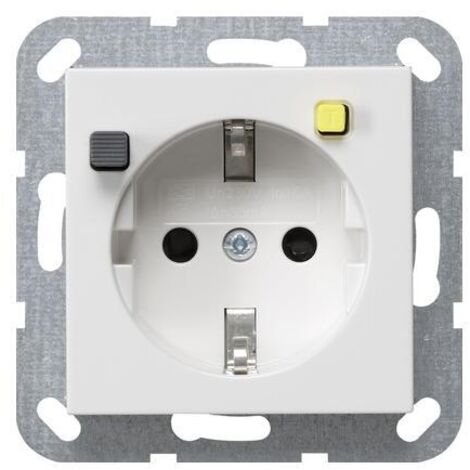 Gira Presa con salvavita 30 mA SP System 55 Bianco puro [267703], 2677 03