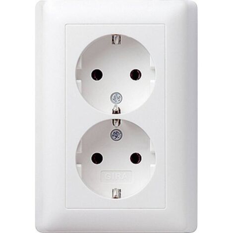 Gira Presa SCHUKO 2f. Piastra Standard 55 Bianco puro m [078004], 0780 04