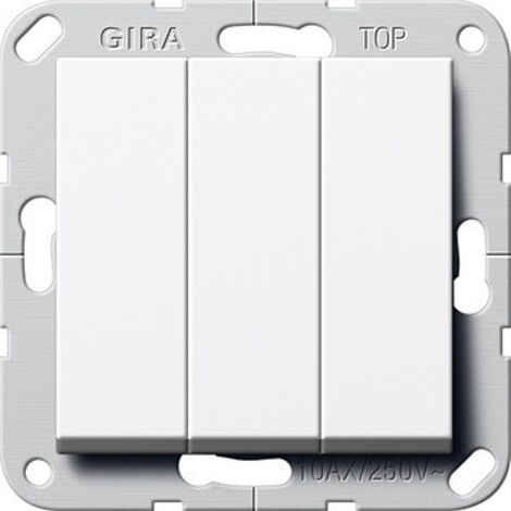 Gira Pulsante a bilanciere BS 3f contatto NA System 55 Bianco puro [284403], 2844 03