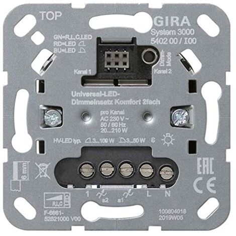 Gira S3000 Inserto dimmer LED universale Comfort 2f Inserto [540200], 5402 00