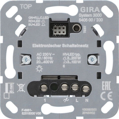 Gira S3000 Module d'interrupteur électr. Insert [540500], 5405 00