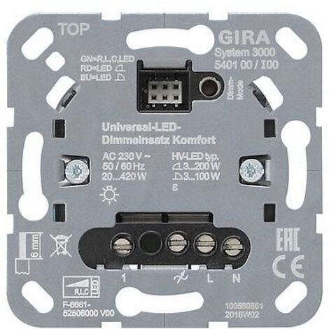 Gira S3000 Uni-LED-Dimmeins. Komfort Einsatz [540100], 5401 00