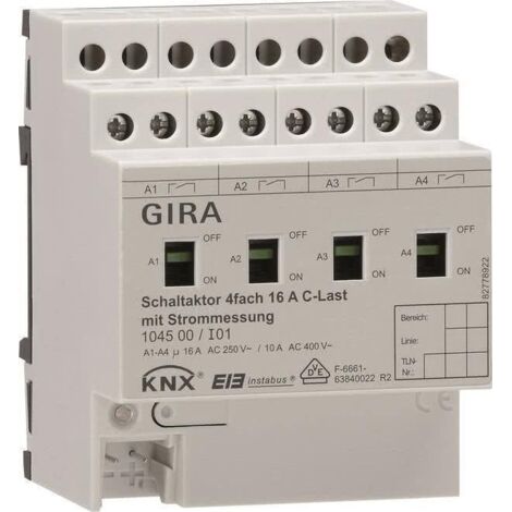 GIRA Schaltaktor 4fach REG KNX/EIB 16A C-Last 104500 (104500)