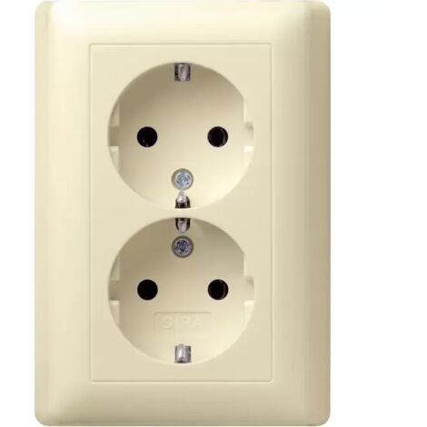 Gira SCHUKO-Doppel-Steckdose 078001 Standard 55 cremeweiss