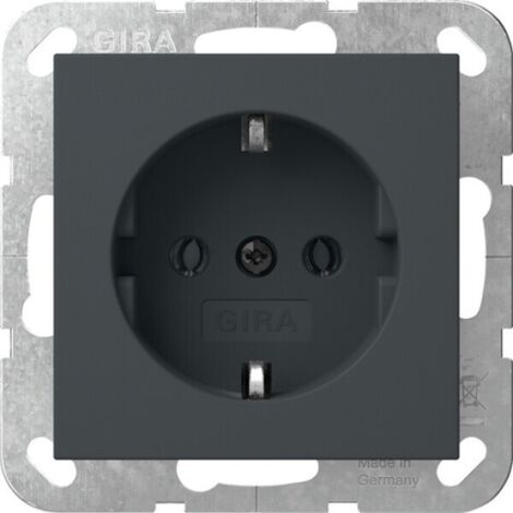 Gira SCHUKO-Steckd. o.Kr. System 55 Anthrazit [446628], 4466 28