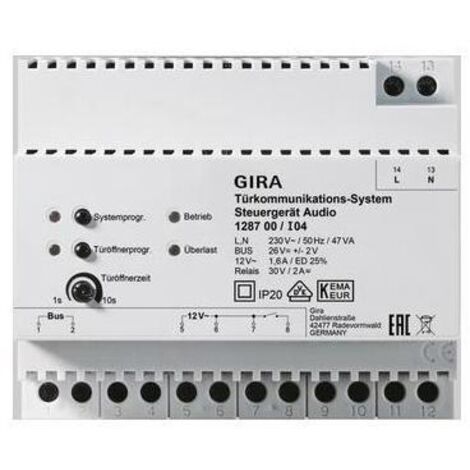 Gira Steuergerät Audio Bussystem, REG, 6TE 128700