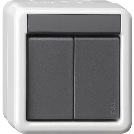 Gira Taster-BA 2f 2-Punkt KNX WG AP Grau [516230], 5162 30