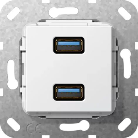 Gira USB 3.0 A 2f K-Peitsche Einsatz Reinweiß [568503], 5685 03