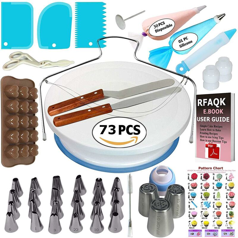 Giradischi per torte, kit da 73 pasticcini include...
