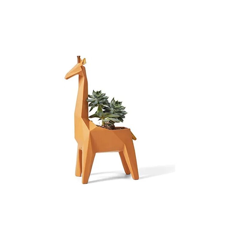 Girafe Planteur Pot Statue Arts Cadeau Figurine Résine Sculpture Décor 23cm