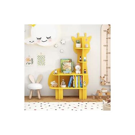 Giraffe Bookcase for Kids with Open Storage Shelves & Anti-Toppling System