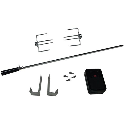 Girarrosto per Barbecue con 2 Forchette per Spiedo 87 cm