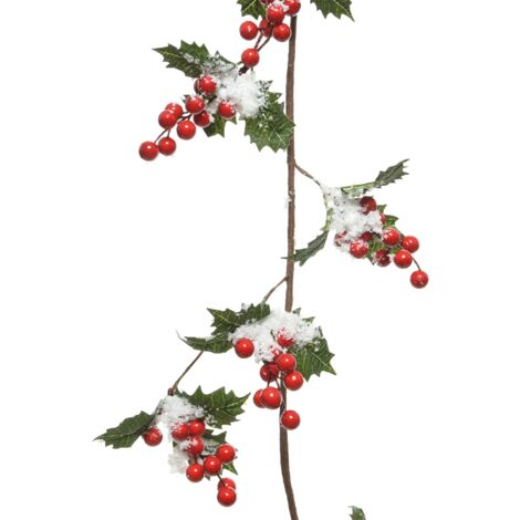 Girlande mit Beeren und Schnee H 120 cm