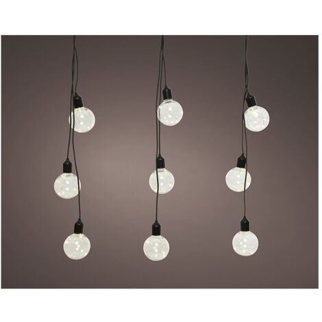 Girlanden-Außenbirnen, Kugelform, IP44, 3 m, 12 LEDs