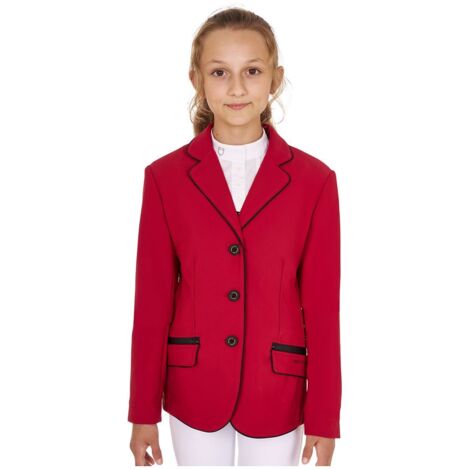 Girl's technical competition riding jacket tecno stretch: 12 years, Blu